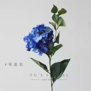 Simulated flower melody hydrangea home floral soft decoration photography props single fake flower rose red wedding decoration - dark blue