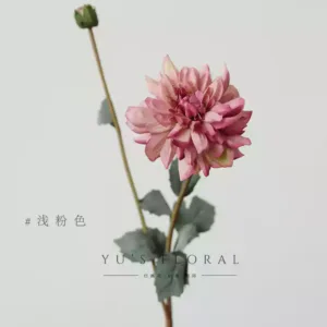 Simulated flower dahlia Cézanne retro oil painting style autumn color home decoration floral landscaping report tool space display - light pink