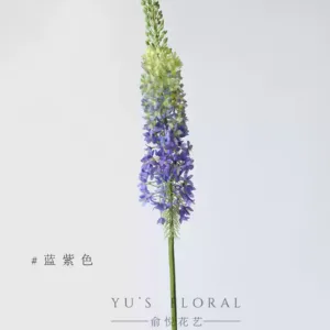 Artificial flower foxtail lily large branch flower material soft decoration space display photography props fake flower hotel floral installation - blue purple