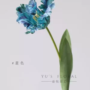 Simulated parrot tulips home decoration floral single branch fake flowers landscaping photography props indoor decorations - blue