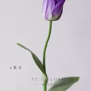Simulated flowers, colorful tulips, big branch flowers, single fake flowers, indoor floral landscaping, home soft decoration photography props - Purple