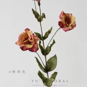 Artificial Flowers Retro Lisianthus Indoor Flowers Soft Decoration Floral Art Single Branch Artificial Flower Foreign Trade Export Final Order - raspberry color