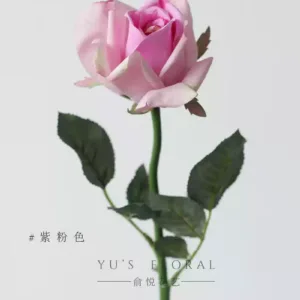 Artificial flowers, red roses, single artificial flowers, indoor home flower art, soft furnishings, foreign trade final order - purple pink