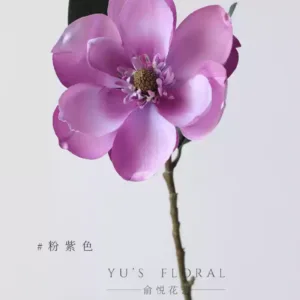 Simulated flower North American magnolia super large flower foreign trade last order retro fake flower photography props floral landscaping new Chinese style - pink purple