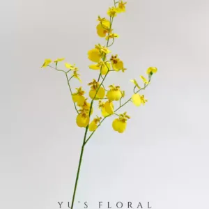 Simulated flower dancing orchid yellow wedding soft decoration floral home decoration single artificial flower placement flower photography props - yellow