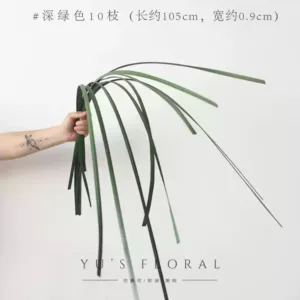 Simulated plant water wax leaves steel grass Chinese style flower structure auxiliary materials floral decoration commercial table photography props - A handful of 10 dark green water wax leaves