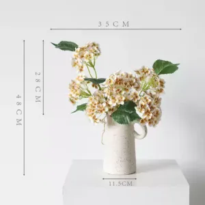Simulated flower autumn color hydrangea high-end home decoration vase flower arrangement indoor single flower floral landscaping photography props - A vase + 4 flowers
