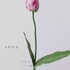 Simulated flowers, mist tulips, high-end home decoration, floral landscaping, photography props, single artificial flowers, foreign trade goods - rose red