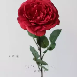 Simulated flower rose plum blossom single branch fake indoor floral soft decoration silk flower photography props home decoration flower - red