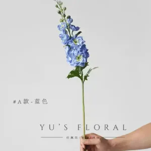 Simulated flower flying swallow single branch fake flower home decoration flower photography props space ornaments display home soft decoration landscaping - Type A-Blue