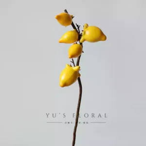 Simulated fruit five generations of golden fruit milkshake yellow floral ornaments home decoration flower arrangement photography props - yellow