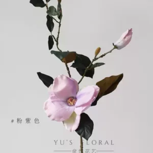 Simulated flower magnolia flower single branch fake flower Chinese style flower material indoor home decoration photography props foreign trade tail goods - pink purple