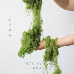 Simulated moss, artificial moss, high-end floral landscaping, niche micro-landscape decoration, soft decoration, photography props and ornaments - Light green 50g, the laying size is about: 25*25*3cm