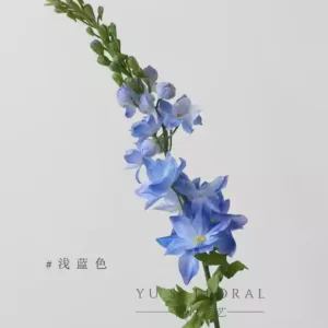 Simulated flowers, large-flowered delphiniums, delphiniums, blue silk flowers, linear flowers, florists, photography props - light blue