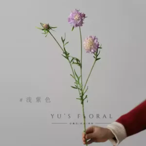 Artificial flower pine, cordyceps, chrysanthemum, purple-red single-branch artificial flowers, indoor home floral soft furnishings, photography props - light purple