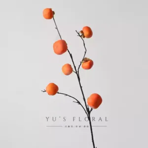 Simulated fruit persimmon orange home decoration floral autumn fruit artificial tree decoration soft furnishing display photography props - single persimmon