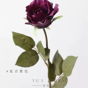 Simulated flower, single-headed small rose, cold beauty, small flowers, home vase flower arrangement, rose red, home decoration - vintage purple