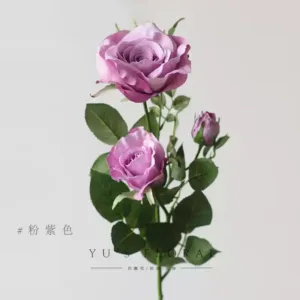 Simulated rose green rhyme rose rose red pink home furnishings soft furnishings indoor floral foreign trade final order - pink purple