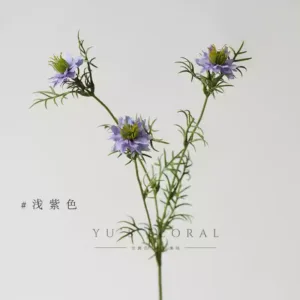 Artificial flowers, black seeds, small flowers, single artificial flowers, blue home flowers, wild style lawn decoration, soft furnishings - light purple