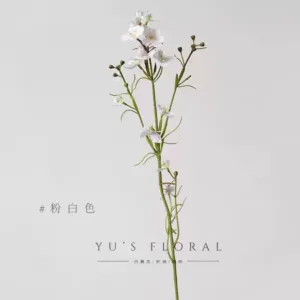 Simulated flower plover, small flying swallow, white pink linear flower material, single fake flower, home floral decoration, wedding arrangement - Pinkish white, not white, with a touch of pink