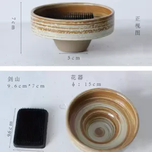 Simulated leaf fern, wolf tail fern, green national style home flower arrangement, flower soft decoration, Chinese photography props - 1 flower vessel + 1 sword mountain