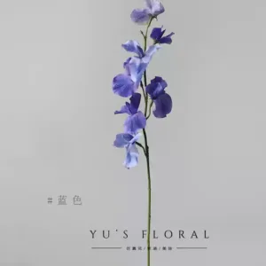 Artificial flowers sweet pea home decoration French flower arrangement soft furnishings single artificial flower photography props - blue