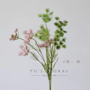 Artificial flowers, lace, floral landscaping decoration, home aesthetics, space furnishings, props, wedding decoration flowers - 2 branches, default pink, green