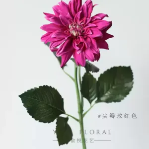 Simulated flower tip petals Dahlia rose red wedding single fake flower home decoration indoor photography props foreign trade final order - cusp rose red