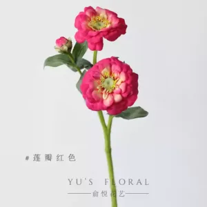 Artificial Flowers Marigold Orange Pink Home Display Flowers Soft Decoration Space Wedding Decoration Photography Props - Lotus petals red