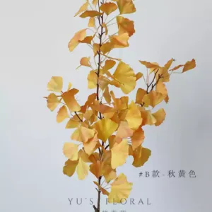 Simulated Plant Ginkgo Leaf Realistic Home Wedding Decoration Leaves Yellow Autumn Photography Props - Section B-Autumn Yellow