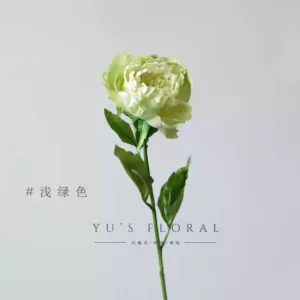 Simulated peony crown coral orange wedding decoration floral single branch fake flower photography props ornaments foreign trade final order - light green