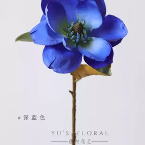 Simulated flower North American magnolia super large flower foreign trade last order retro fake flower photography props floral landscaping new Chinese style - dark blue