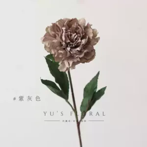 Artificial flower extra large peony orange red mesh cloth retro oil painting style European flower material hotel floral display artificial flowers - Small size-purple gray