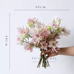 Simulated flower blush bride green floral decoration home soft furnishing display single flower art landscaping photography props - Bouquet style, pack of 6, including pruning fees