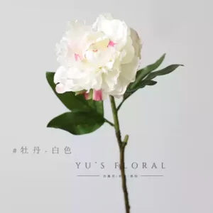 Simulated flowers, rich peony, dark purple-red large flowers, floral landscaping, soft furnishings, photography props and ornaments - peony white