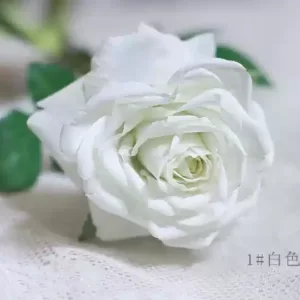 Artificial flower rose white small diameter wedding single artificial flower indoor home soft furnishings photography props - 1# white