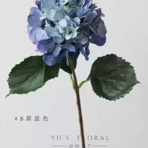 Artificial flower hydrangea home decoration single artificial flower silk flower soft decoration photography props floral landscaping soft decoration - Type B blue