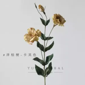 Artificial flowers, mesh fabric material, European flower arrangements, silk flowers, retro colors, home decoration, photography props - Platycodon-khaki