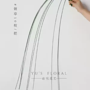 Simulated plant water wax leaves steel grass Chinese style flower structure auxiliary materials floral decoration commercial table photography props - Steel grass 10 branches/hand