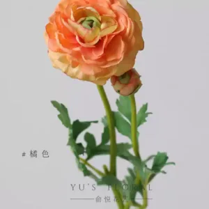 Artificial flowers, ranunculus, peony, florist landscaping, soft furnishings, foreign trade final order goods, small quantity - orange