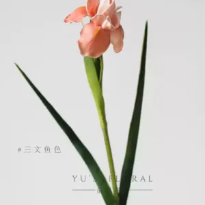 Simulated flower iris flower high imitation with real feel and moisturizing soft decoration fake flower wedding layout photography props and decorations - salmon color