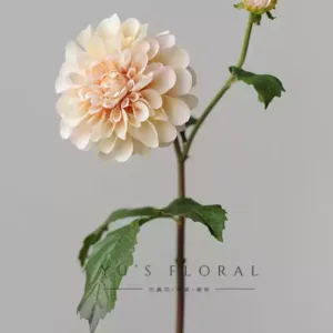 Simulated flower dahlia feels moisturizing, single artificial flower, light luxury niche flower art, indoor home decoration photography props - Champagne brown