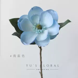Simulated flower North American magnolia super large flower foreign trade last order retro fake flower photography props floral landscaping new Chinese style - light blue