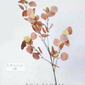 Simulated plant eucalyptus leaf money grass autumn red ins green plant home decoration flower space beautification photography props - autumn red