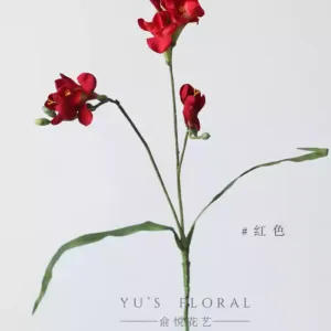Simulated floral snowflake freesia red fake flower home decoration soft decoration floral niche flower arrangement photography props - red