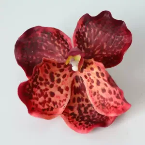 Simulated flower Cymbidium flower headdress, makeup and hair styling, handmade DIY accessories, French retro photography props - B style large orange red