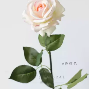 Artificial flowers, snow mountain roses, moisturizing feel, home decoration, gray flowers, photography props, single artificial flowers - champagne