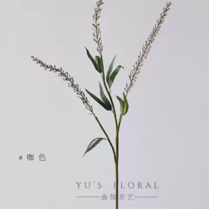 Simulated golden grass single branch grass flower fake flower indoor home decoration floral landscaping photography props soft furnishings - coffee color