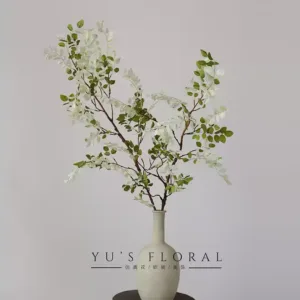 Simulated plant locust leaves, home modern style interior decoration, soft decoration, floral leaf material, coffee table, photography props - 2 branches not including vase. If you need to prune, please leave a message.