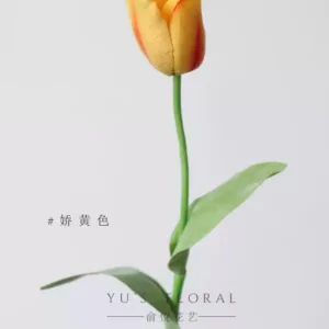 Artificial flower Anna tulip silk floral landscaping single artificial flower floral landscaping display photography props - Delicate yellow